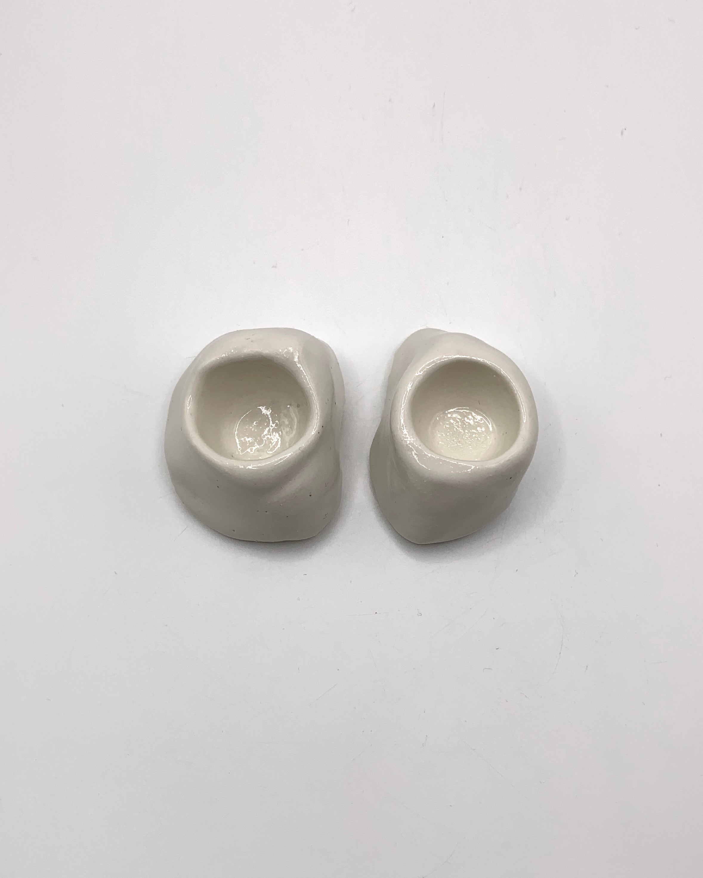 Handmade Porcelain Candle Holder Pair