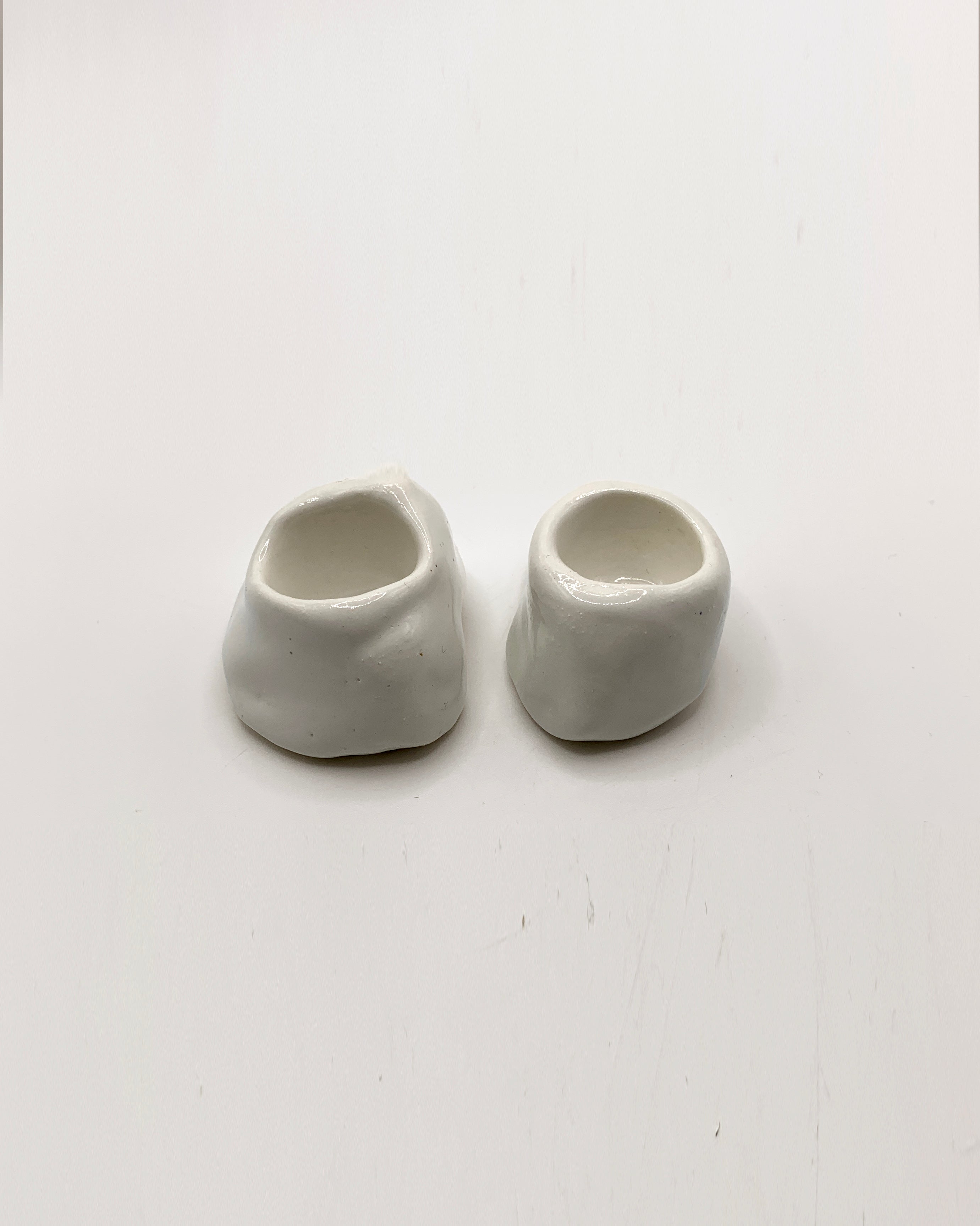 Handmade Porcelain Candle Holder Pair